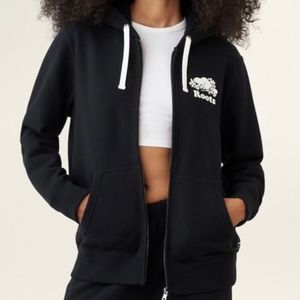 Roots Black Original Full Zip Hoodie Black Size Medium